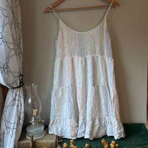 Rails Amber Seychelles pastel striped mini dress size small linen blend tie back